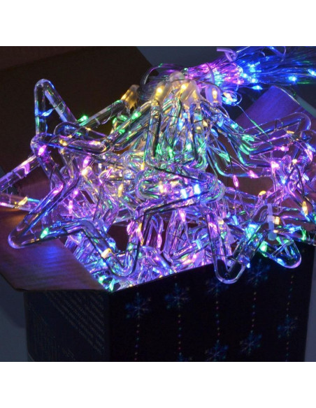 Lampki choinkowe kurtyna świetlna 200x200 cm 415led gwiazdki multikolor