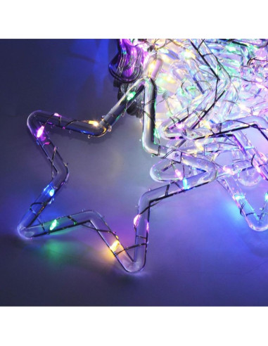 Lampki choinkowe kurtyna świetlna 200x200 cm 415led gwiazdki multikolor