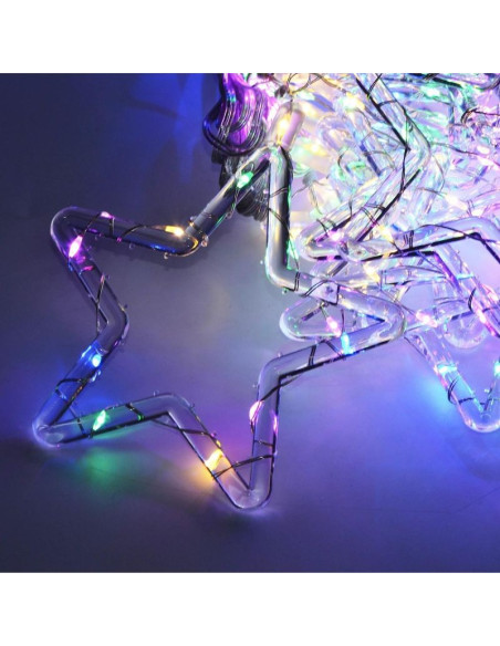 Lampki choinkowe kurtyna świetlna 200x200 cm 415led gwiazdki multikolor