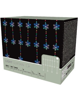 Lampki choinkowe kurtyna świetlna 200x200 cm 408led płatki śniegu multikolor