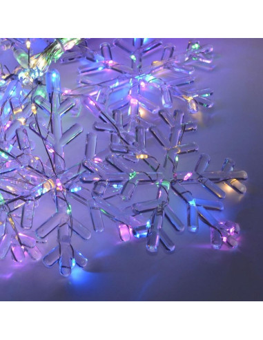 Lampki choinkowe kurtyna świetlna 200x200 cm 408led płatki śniegu multikolor