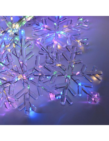 Lampki choinkowe kurtyna świetlna 200x200 cm 408led płatki śniegu multikolor