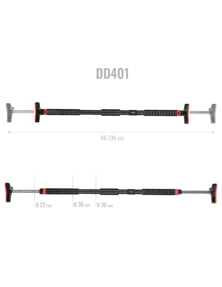 Drążek rozporowy do podciągania hms dd401 z poziomicą szerokość 98-133 cm