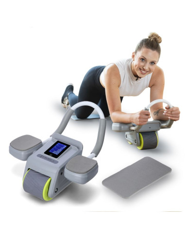 Ka08 gray abs automatyczne koło do ćwiczeń mięśni brzucha z wyświetlaczem lcd i ładowaniem hms