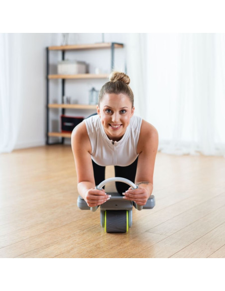 Ka08 gray abs automatyczne koło do ćwiczeń mięśni brzucha z wyświetlaczem lcd i ładowaniem hms