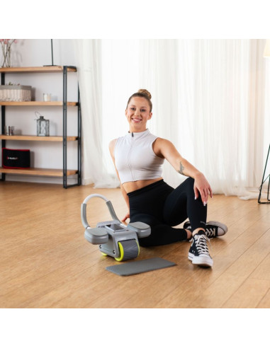 Ka08 gray abs automatyczne koło do ćwiczeń mięśni brzucha z wyświetlaczem lcd i ładowaniem hms