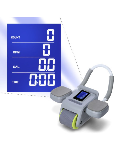 Ka08 gray abs automatyczne koło do ćwiczeń mięśni brzucha z wyświetlaczem lcd i ładowaniem hms