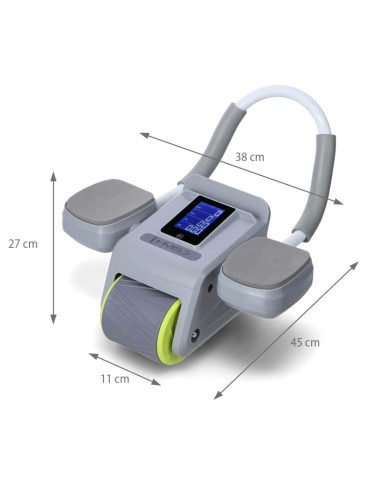 Ka08 gray abs automatyczne koło do ćwiczeń mięśni brzucha z wyświetlaczem lcd i ładowaniem hms