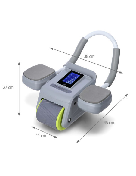 Ka08 gray abs automatyczne koło do ćwiczeń mięśni brzucha z wyświetlaczem lcd i ładowaniem hms