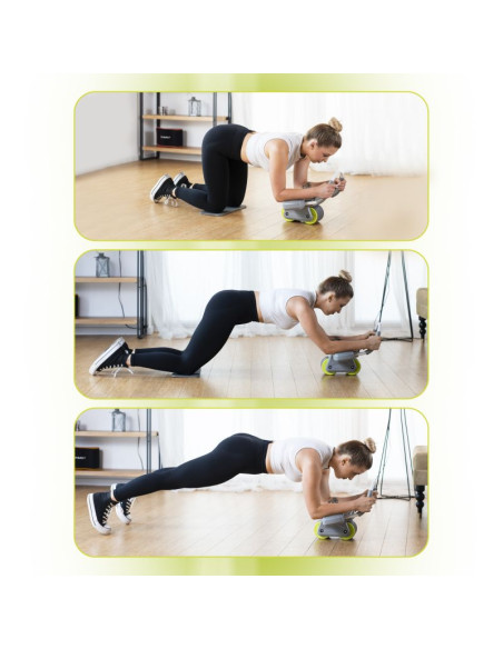 Ka08 gray abs automatyczne koło do ćwiczeń mięśni brzucha z wyświetlaczem lcd i ładowaniem hms