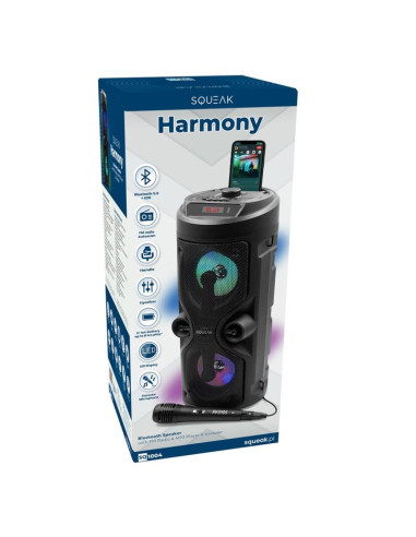 Squeak głośnik karaoke harmony bluetooth 5.0, radio fm, microsd, aux, usb sq1004
