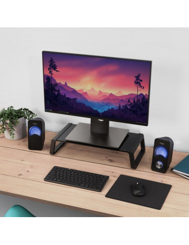 Podstawka pod monitor trust monta glass monitor stand blk 25271