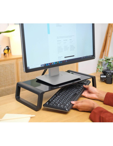 Podstawka pod monitor trust monta glass monitor stand blk 25271