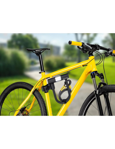 Zapięcięcie rowerowe u-lock + linka 10x1200mm dunlop