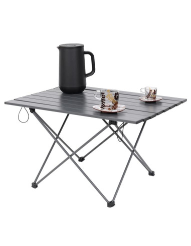 Stolik turystyczny składany 68x46x40cm alumnium szary w pokrowcu