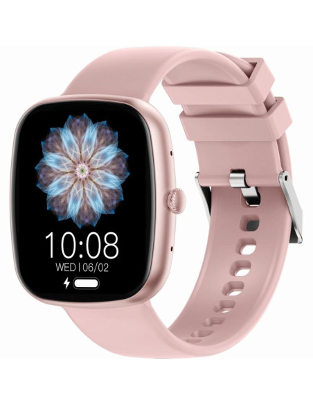 Smartwatch damski gravity gt18-2 różowy pasek silikonowy + biały pasek