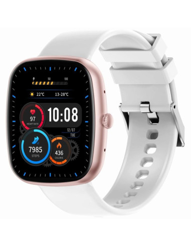 Smartwatch damski gravity gt18-2 różowy pasek silikonowy + biały pasek