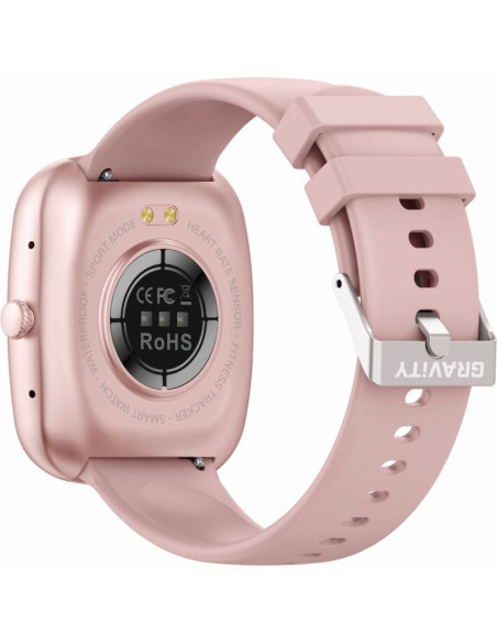 Smartwatch damski gravity gt18-2 różowy pasek silikonowy + biały pasek