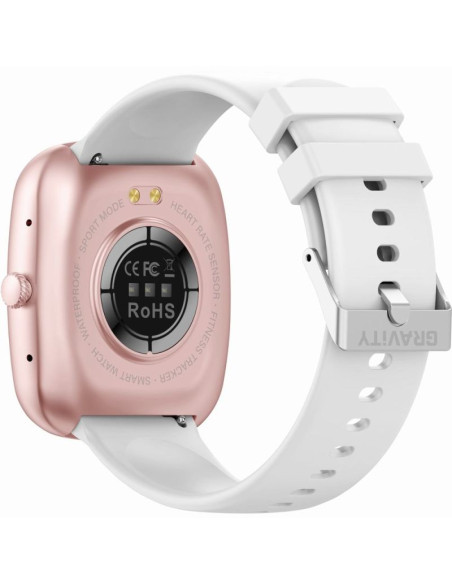 Smartwatch damski gravity gt18-2 różowy pasek silikonowy + biały pasek