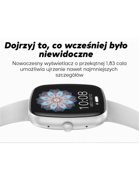 Smartwatch damski gravity gt18-2 różowy pasek silikonowy + biały pasek