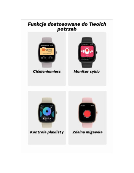 Smartwatch damski gravity gt18-2 różowy pasek silikonowy + biały pasek