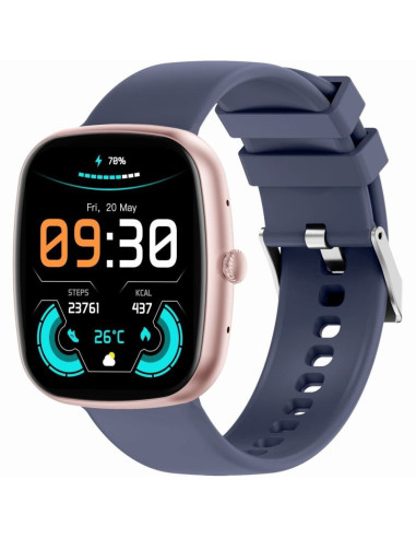Smartwatch damski gravity gt18-3 różowy pasek silikonowy + granatowy pasek