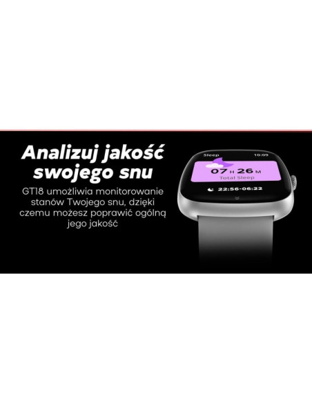 Smartwatch damski gravity gt18-3 różowy pasek silikonowy + granatowy pasek