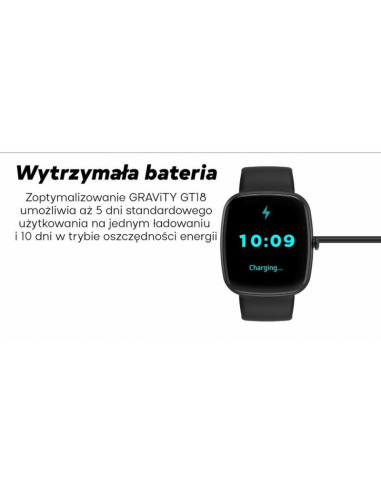 Smartwatch damski gravity gt18-3 różowy pasek silikonowy + granatowy pasek