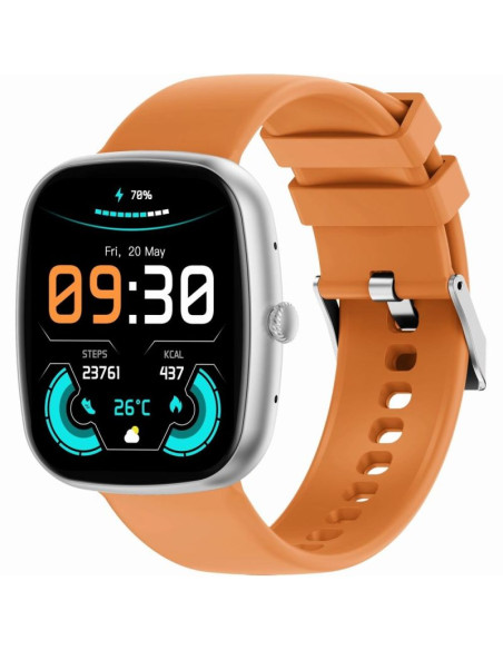 Smartwatch męski gravity gt18-4 pomarańczowy pasek silikonowy + czarny pasek