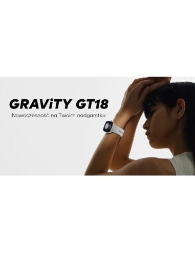 Smartwatch męski gravity gt18-4 pomarańczowy pasek silikonowy + czarny pasek