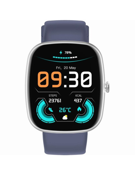 Smartwatch męski gravity gt18-6 czarny pasek silikonowy + granatowy pasek