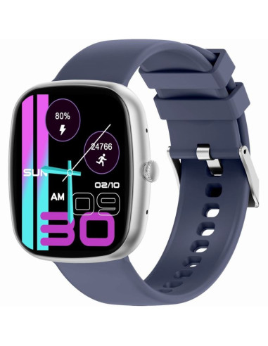 Smartwatch męski gravity gt18-6 czarny pasek silikonowy + granatowy pasek