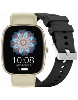 Smartwatch damski gravity gt18-7 beżowy pasek silikonowy + czarny pasek