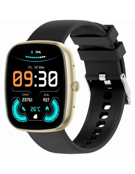 Smartwatch damski gravity gt18-7 beżowy pasek silikonowy + czarny pasek