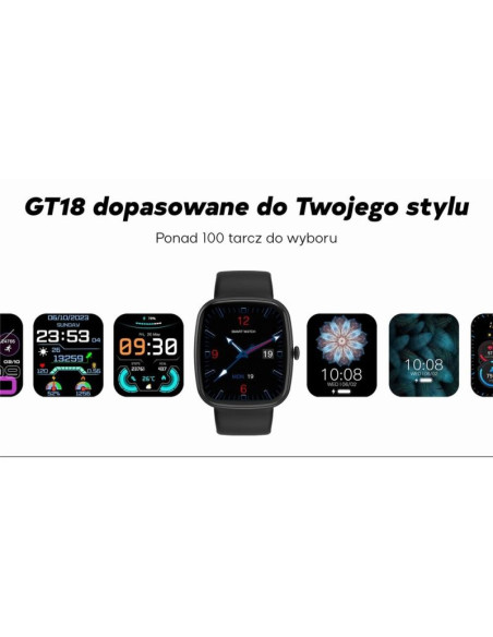 Smartwatch damski gravity gt18-7 beżowy pasek silikonowy + czarny pasek
