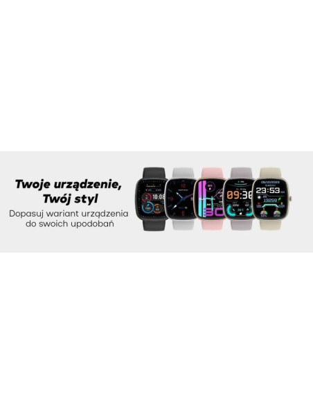 Smartwatch damski gravity gt18-7 beżowy pasek silikonowy + czarny pasek