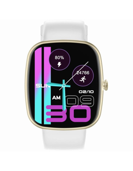 Smartwatch damski gravity gt18-8 beżowy pasek silikonowy + biały pasek