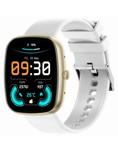 Smartwatch damski gravity gt18-8 beżowy pasek silikonowy + biały pasek