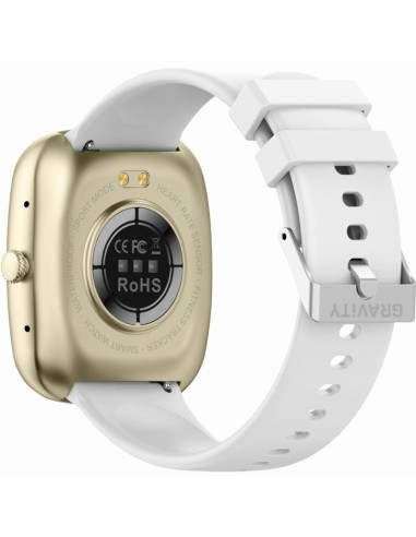 Smartwatch damski gravity gt18-8 beżowy pasek silikonowy + biały pasek