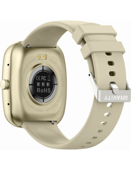 Smartwatch damski gravity gt18-8 beżowy pasek silikonowy + biały pasek