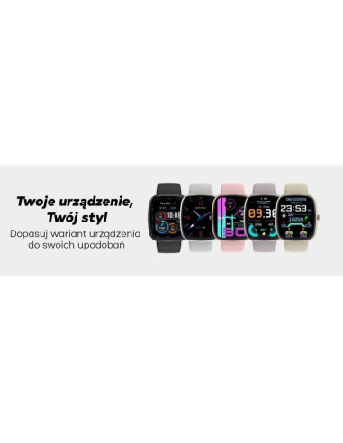 Smartwatch damski gravity gt18-8 beżowy pasek silikonowy + biały pasek