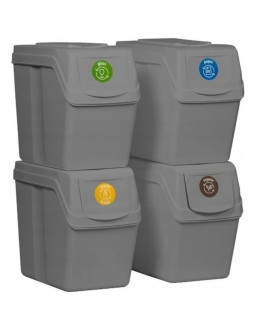 Śmietnik kosze na śmieci 20 l sortibox set4 szt. szary kamień