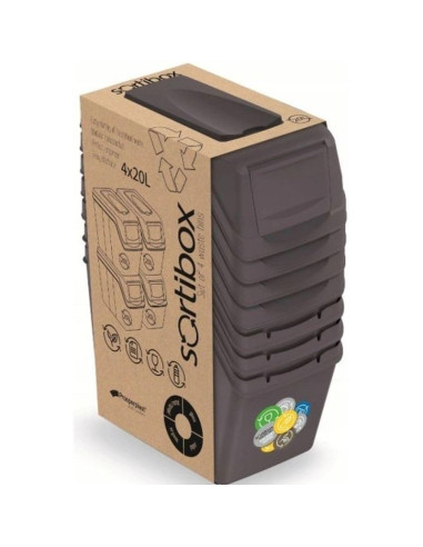 Śmietnik kosze na śmieci 20 l sortibox set4 szt. szary kamień