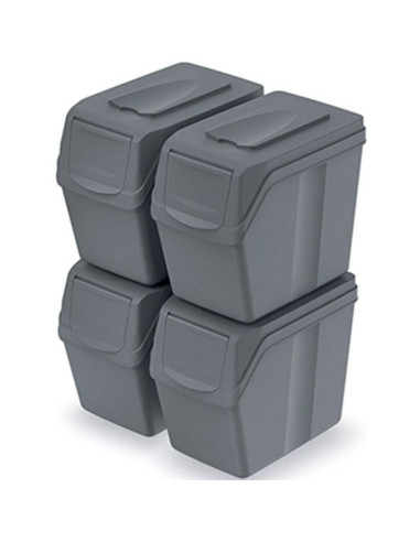 Śmietnik kosze na śmieci 20 l sortibox set4 szt. szary kamień