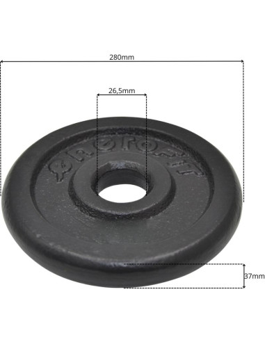 Obciążenie żeliwne czarne 10kg enero fit fi26,5 1 szt.