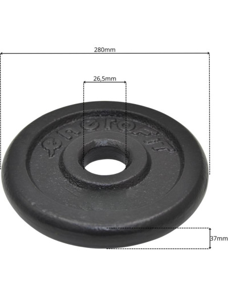 Obciążenie żeliwne czarne 10kg enero fit fi26,5 1 szt.