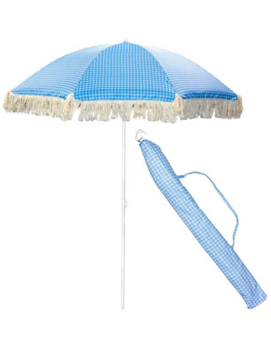 Parasol plażowo ogrodowy z frędzlami 174cm niebieski