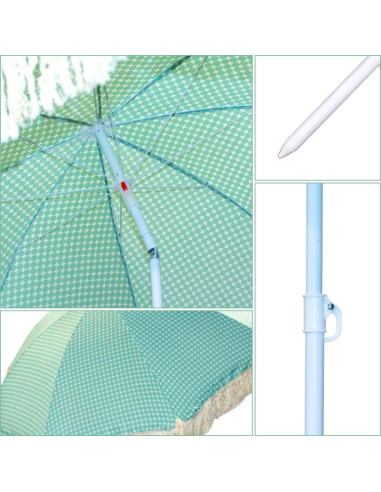Parasol plażowo ogrodowy z frędzlami 174cm zielony