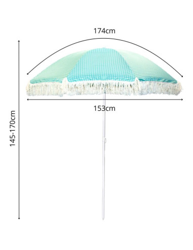 Parasol plażowo ogrodowy z frędzlami 174cm zielony