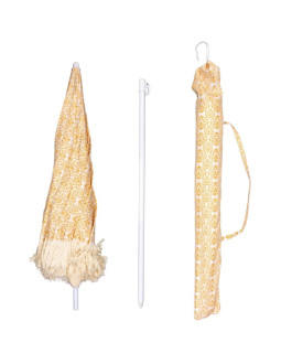 Parasol plażowo ogrodowy z frędzlami 174cm żółty 2